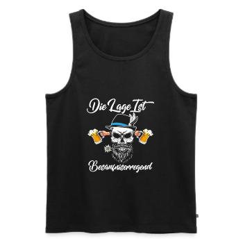 Die Lage ist besäufniserregend Bier - Männer Premium Bio Tank Top - Schwarz - Vorne - Michal (187cm)