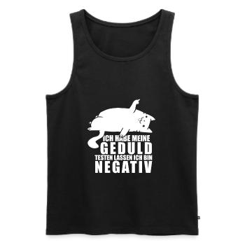Ich habe meine Geduld testen lassen bin negativ - Männer Premium Bio Tank Top - Schwarz - Vorne - AI Model Male 178 light (178cm)