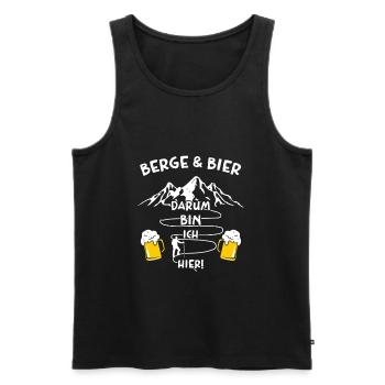 Berge und Bier Darum Bin Ich Hier - Männer Premium Bio Tank Top - Schwarz - Vorne - Michal (187cm)