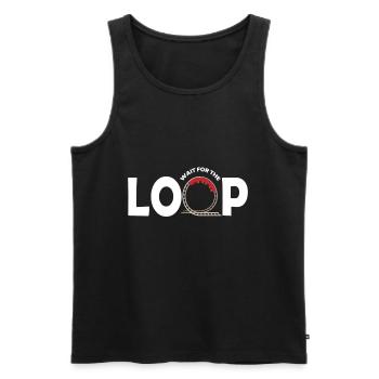 Wait For The Loop Achterbahn Kirmes - Männer Premium Bio Tank Top - Schwarz - Vorne - Michal (187cm)