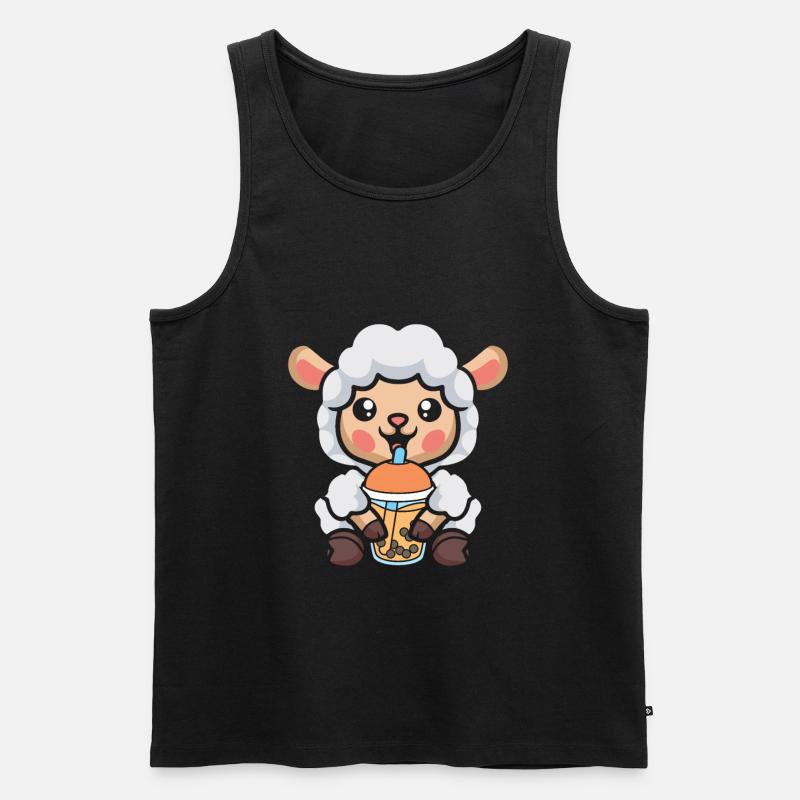 Bubble Tea Sheep - Men's Premium Organic Tank Top - black