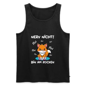 Bin am Zocken Gaming Fuchs - Männer Premium Bio Tank Top - Schwarz - Vorne - Michal (187cm)