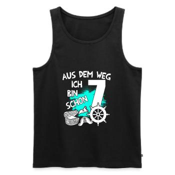 Piraten Geburtstag Ich bin 7 Jahre alt - Männer Premium Bio Tank Top - Schwarz - Vorne - Michal (187cm)