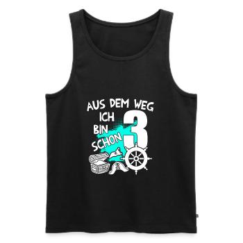Piraten Geburtstag Ich bin 3 Jahre alt - Männer Premium Bio Tank Top - Schwarz - Vorne - Michal (187cm)