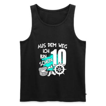 Piraten Geburtstag Ich bin 10 Jahre alt - Männer Premium Bio Tank Top - Schwarz - Vorne - Michal (187cm)