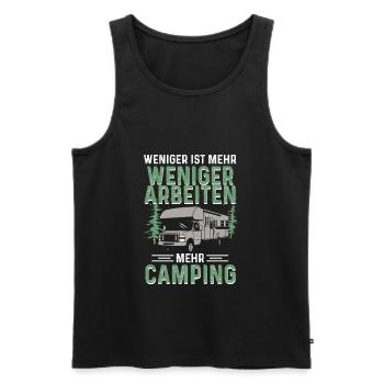 Weniger Arbeiten Mehr Camping Camper Wohnwagen - Männer Premium Bio Tank Top - Schwarz - Vorne - Michal (187cm)