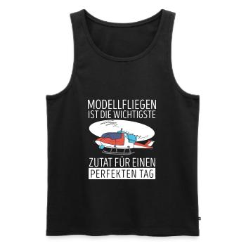 Modellfliegen Ist Die Wichtigste Zutat - Männer Premium Bio Tank Top - Schwarz - Vorne - AI Model Male 178 light (178cm)