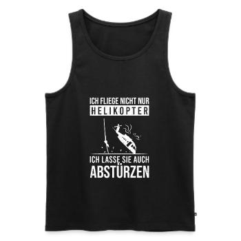 Ich Fliege Helikopter Ich Lasse Sie Abstürzen - Männer Premium Bio Tank Top - Schwarz - Vorne - Michal (187cm)