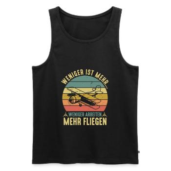 Weniger Arbeiten Mehr Modellfliegen Modellflieger - Männer Premium Bio Tank Top - Schwarz - Vorne - Michal (187cm)