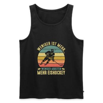 Weniger Arbeiten Mehr Eisstock schießen - Männer Premium Bio Tank Top - Schwarz - Vorne - Michal (187cm)