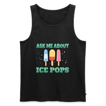 Ask ME About Ice Pops - Men's Premium Organic Tank Top - black - Front - AI Model Male 178 light (178cm)