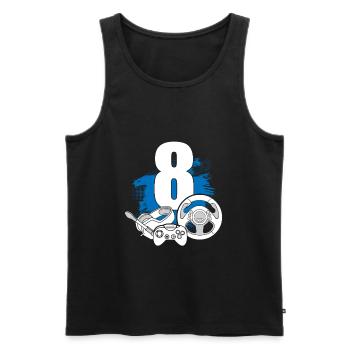 Gaming Controller 8 Years Old Video Gamer - Männer Premium Bio Tank Top - Schwarz - Vorne - AI Model Male 178 light (178cm)