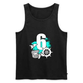 Pirate 6 years old - Men's Premium Organic Tank Top - black - Front - Michal (187cm)