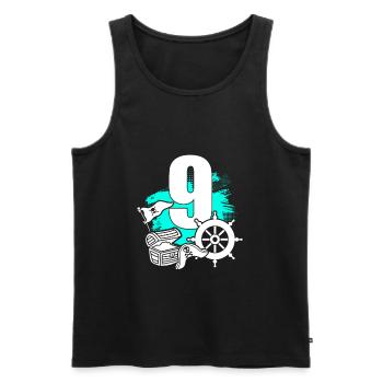 Pirate 9 years old - Men's Premium Organic Tank Top - black - Front - Michal (187cm)