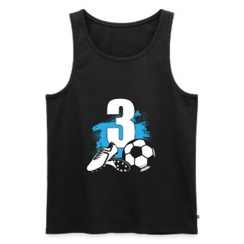 Fußball 3 Jahre alt Fußballer 3. Geburtstag - Männer Premium Bio Tank Top - Schwarz - Vorne - Michal (187cm)