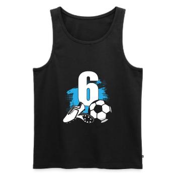Fußball 6 Jahre alter Fußballer 6.Geburtstag - Männer Premium Bio Tank Top - Schwarz - Vorne - Michal (187cm)