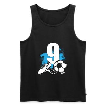 Fußball 9 Jahre alter Fußballer 9.Geburtstag - Männer Premium Bio Tank Top - Schwarz - Vorne - Michal (187cm)