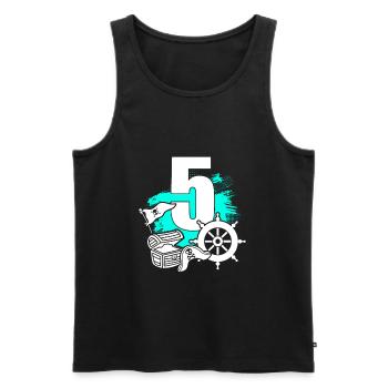 Pirate 5 year old pirates treasure 5th birthday - Men's Premium Organic Tank Top - black - Front - Michal (187cm)