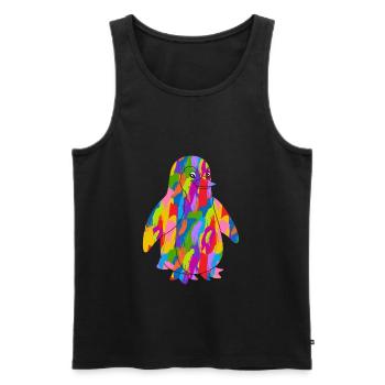 Penguin Colorful - Men's Premium Organic Tank Top - black - Front - AI Model Male 178 light (178cm)