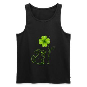 They are my lucky charm Chinchilla shamrock - Men's Premium Organic Tank Top - black - Front - Michal (187cm)