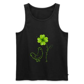 Du bist mein Glücksbringer Huhn Kleeblatt - Männer Premium Bio Tank Top - Schwarz - Vorne - Michal (187cm)
