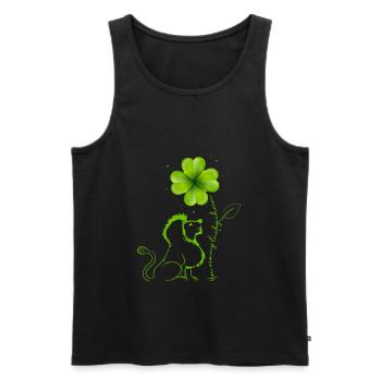 You Are My Lucky Charm Löwe Kleeblatt - Männer Premium Bio Tank Top - Schwarz - Vorne - Michal (187cm)