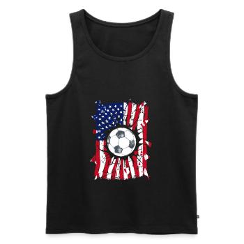 Football USA Flagge - Männer Premium Bio Tank Top - Schwarz - Vorne - Michal (187cm)