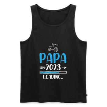 Papa 2023 Loading Schwangerschaft - Männer Premium Bio Tank Top - Schwarz - Vorne - Michal (187cm)