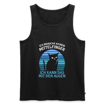 Brauche Keinen Mittelfinger Ich Kann Mit Den Augen - Männer Premium Bio Tank Top - Schwarz - Vorne - AI Model Male 178 light (178cm)