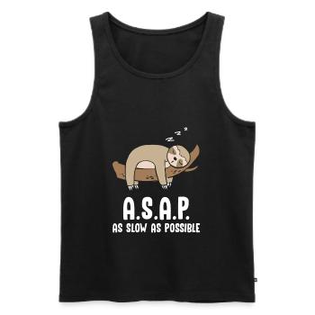 A.S.A.P As Slow As Possbile Sloth - Men's Premium Organic Tank Top - black - Front - AI Model Male 178 light (178cm)