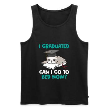 I Graduated Can I Go To Bed Now Sloth Degree - Men's Premium Organic Tank Top - black - Front - AI Model Male 178 light (178cm)