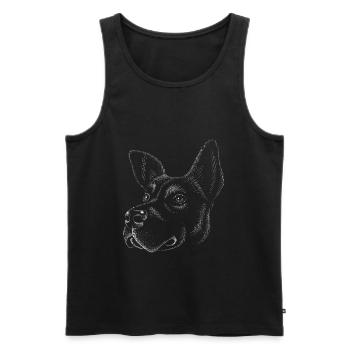 Dog Lines Realistic Drawing Dog Art - Men's Premium Organic Tank Top - black - Front - Michal (187cm)