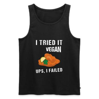 I Tried It Vegan Ups I Failed Vegan Vegetarian - Männer Premium Bio Tank Top - Schwarz - Vorne - AI Model Male 178 light (178cm)