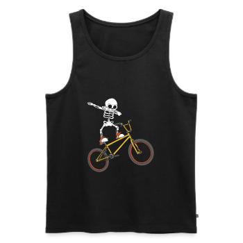 Dabbing Skeleton BMX Rider Stunt Vélo Cycliste - Débardeur bio Premium Homme - noir - Devant - Michal (187cm)