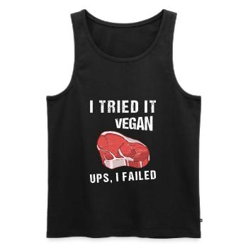 I Tried It Vegan Ups I Failed Vegan Vegetarian - Männer Premium Bio Tank Top - Schwarz - Vorne - AI Model Male 178 light (178cm)