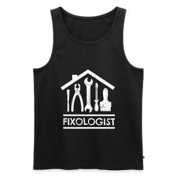 Fixologist Craftsmen DO-IT-YOURSELFers - Men's Premium Organic Tank Top - black - Front - Michal (187cm)
