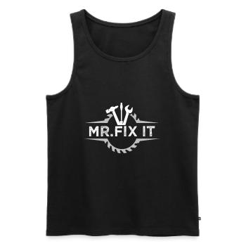 M. Fix It Handyman DIY - Débardeur bio Premium Homme - noir - Devant - AI Model Male 178 light (178cm)