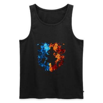 Quad Bike Red Blue Fire Quad Bike Rider - Men's Premium Organic Tank Top - black - Front - Michal (187cm)