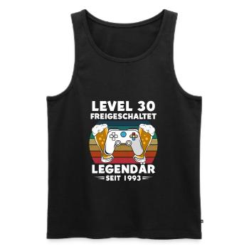 30.Geburtstag Gamer Level 30 freigeschaltet Bier - Männer Premium Bio Tank Top - Schwarz - Vorne - Michal (187cm)