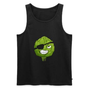 Artichokes Pirate Vegetables - Men's Premium Organic Tank Top - black - Front - AI Model Male 178 light (178cm)