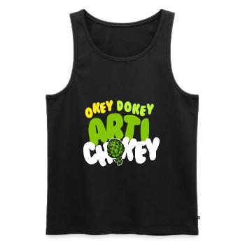 Okey Dokey Arti Chokey Artichokes - Men's Premium Organic Tank Top - black - Front - AI Model Male 178 light (178cm)