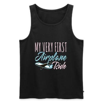 My Very First Airplane Ride Flugzeug - Men's Premium Organic Tank Top - black - Front - AI Model Male 178 light (178cm)