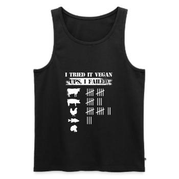 I Tried It Vegan Ups I Failed Veganer Vegetarier - Männer Premium Bio Tank Top - Schwarz - Vorne - AI Model Male 178 light (178cm)