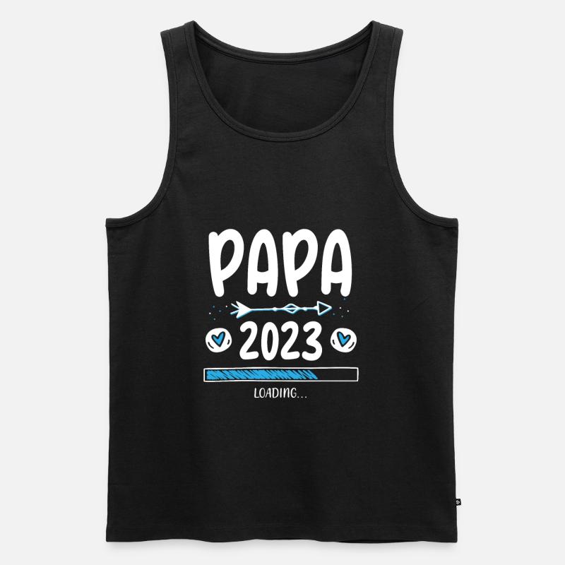 Papa 2023 Loading - Männer Premium Bio Tank Top - Schwarz
