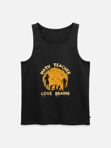 Math Teacher Love Brains - Men's Premium Organic Tank Top - black