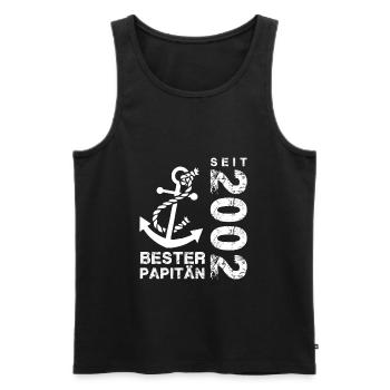 Papitän seit 2002 - Männer Premium Bio Tank Top - Schwarz - Vorne - Michal (187cm)