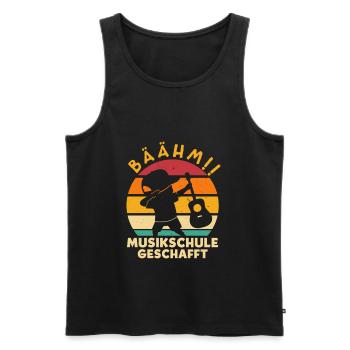 Bäähm Musikschule geschafft - Männer Premium Bio Tank Top - Schwarz - Vorne - Michal (187cm)