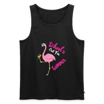 Les écoles sortent pour les flamants roses d’été - Débardeur bio Premium Homme - noir - Devant - Michal (187cm)
