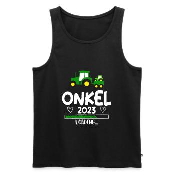 Onkel 2023 Loading Schwangerschaft - Männer Premium Bio Tank Top - Schwarz - Vorne - Michal (187cm)