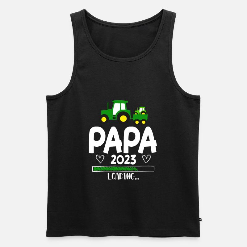 Papa 2023 Loading - Männer Premium Bio Tank Top - Schwarz